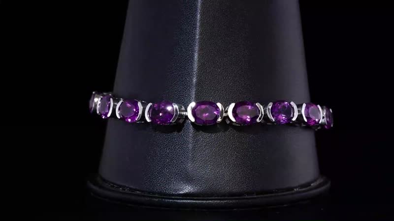 Premium African Amethyst Tennis Bracelet in Platinum Over Sterling Silver (6.50 In) 24.00 ctw