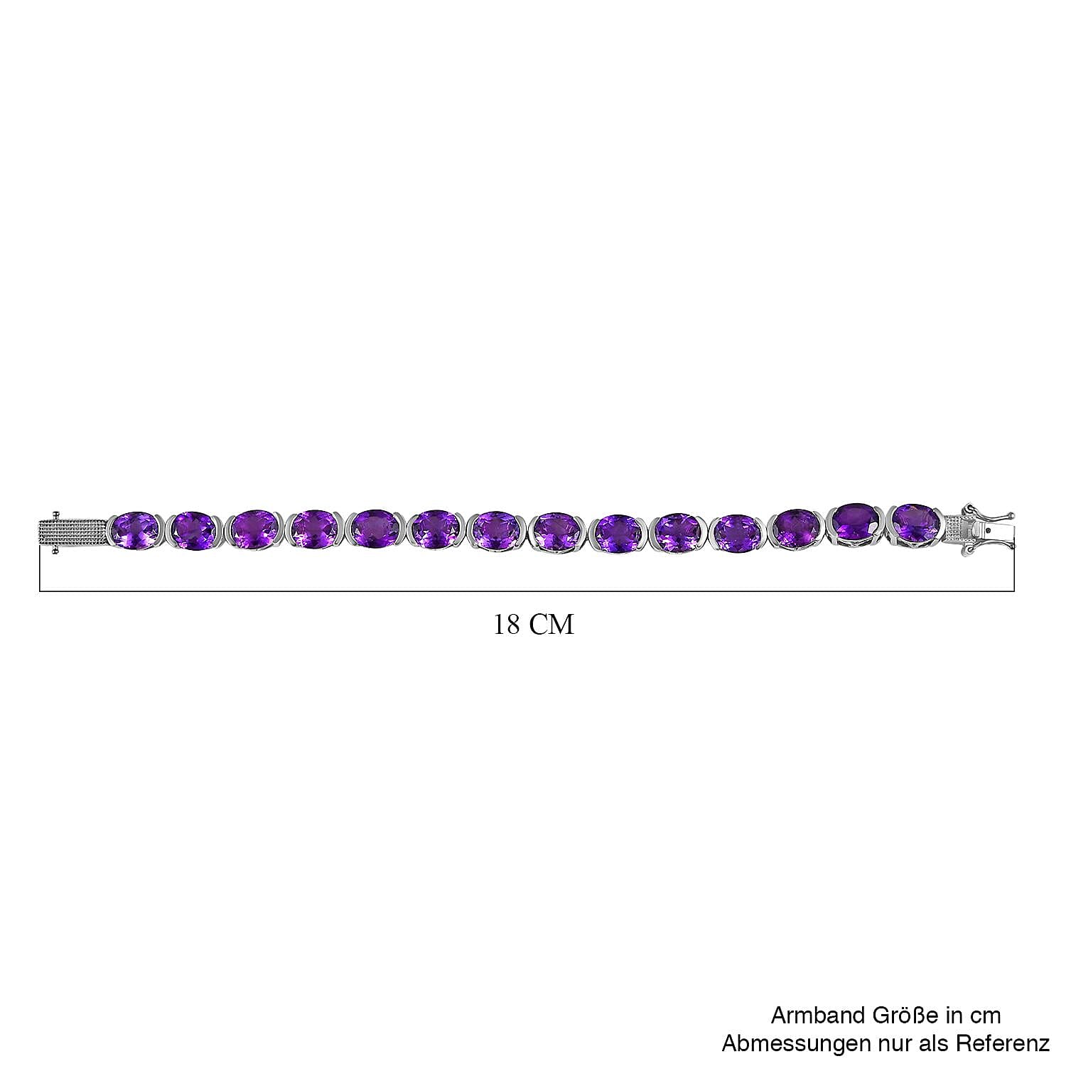 Premium African Amethyst Tennis Bracelet in Platinum Over Sterling Silver (6.50 In) 24.00 ctw