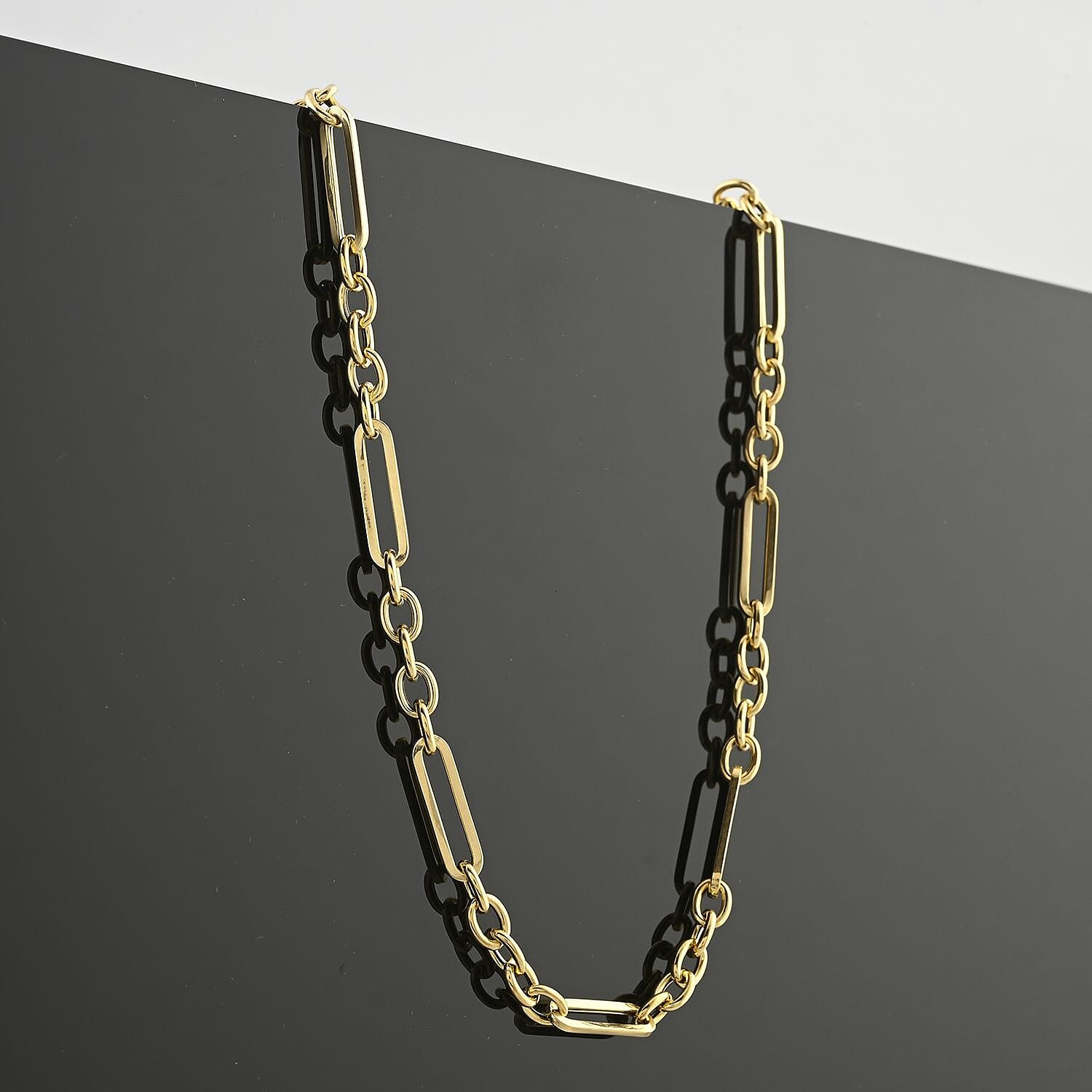 Italian 10K Yellow Gold T-Bar Necklace 20 Inches 4.40 Grams