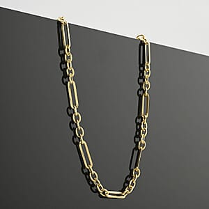 Italian 10K Yellow Gold T-Bar Necklace 20 Inches 4.40 Grams