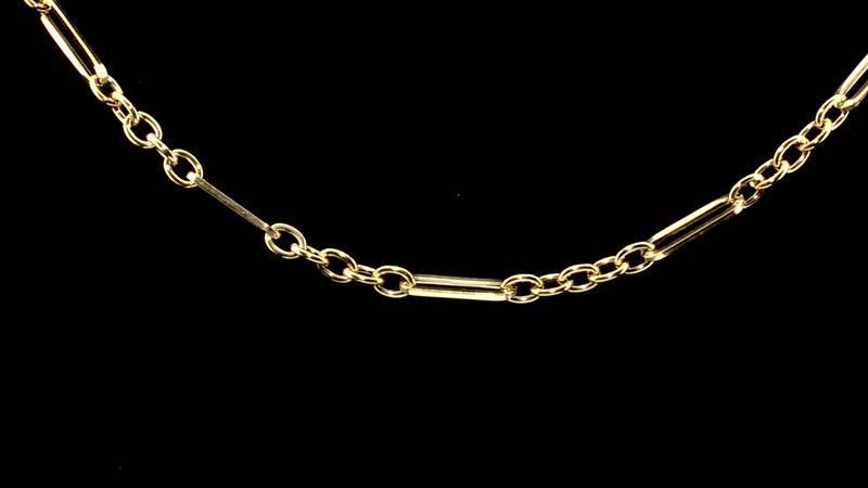 Italian 10K Yellow Gold T-Bar Necklace 20 Inches 4.40 Grams