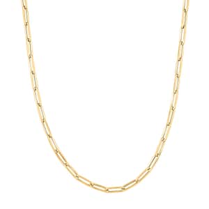 Italian 10K Yellow Gold Paperclip Necklace 18-20 Inches 2.90 Grams