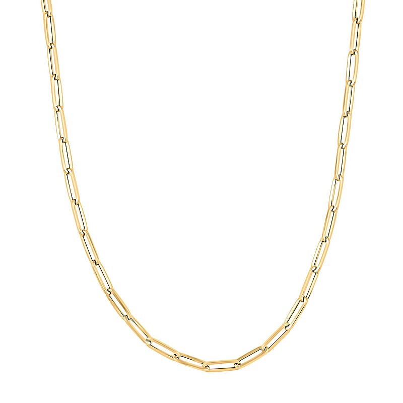 Italian 10K Yellow Gold Paperclip Necklace 18-20 Inches 2.90 Grams