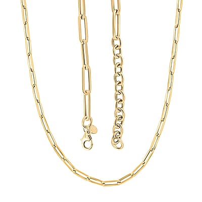Italian 10K Yellow Gold Paperclip Necklace 18-20 Inches 2.90 Grams