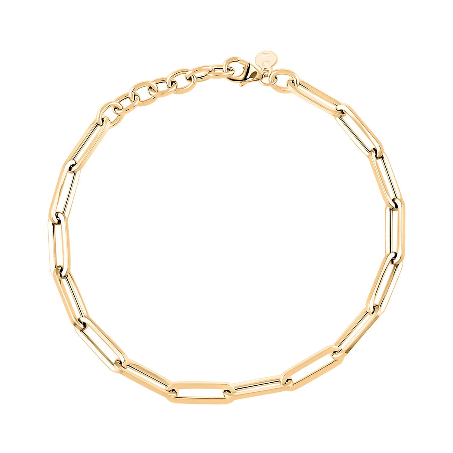 Italian 10K Yellow Gold Paperclip Bracelet (7-8In) 1.60 Grams