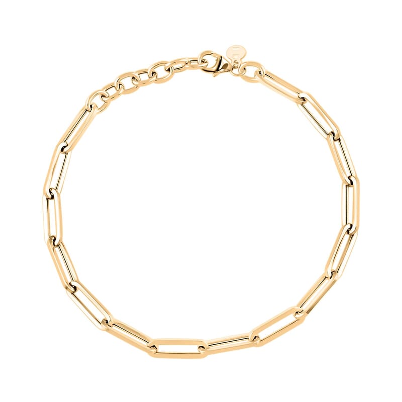 Italian 10K Yellow Gold Paperclip Bracelet (7-8In) 1.60 Grams