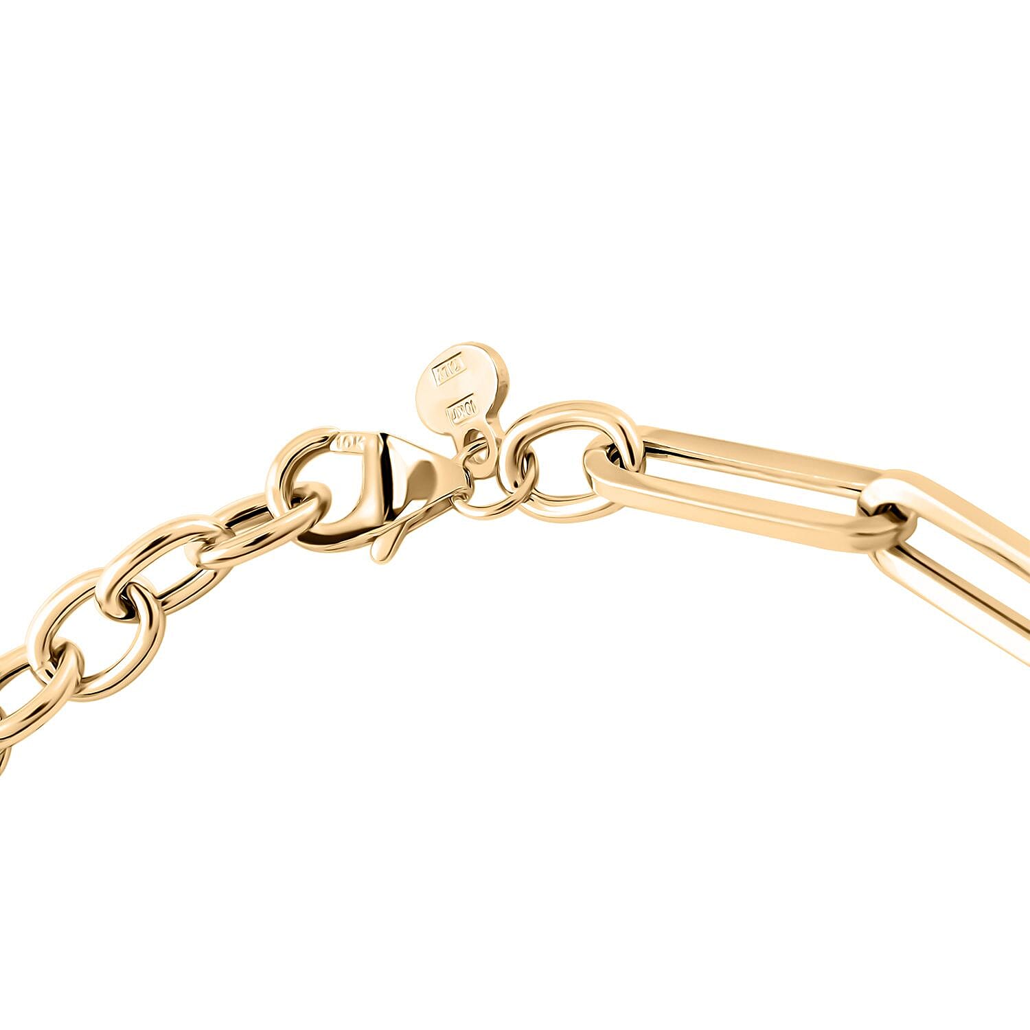 Italian 10K Yellow Gold Paperclip Bracelet (7-8In) 1.60 Grams
