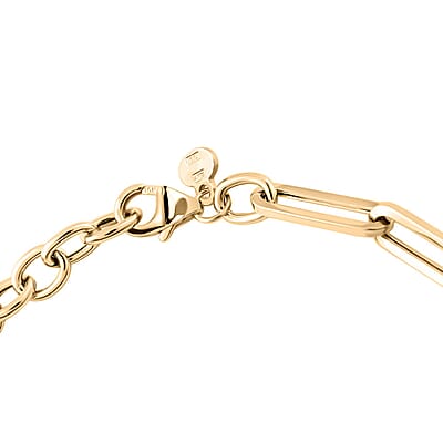 Italian 10K Yellow Gold Paperclip Bracelet (7-8In) 1.60 Grams