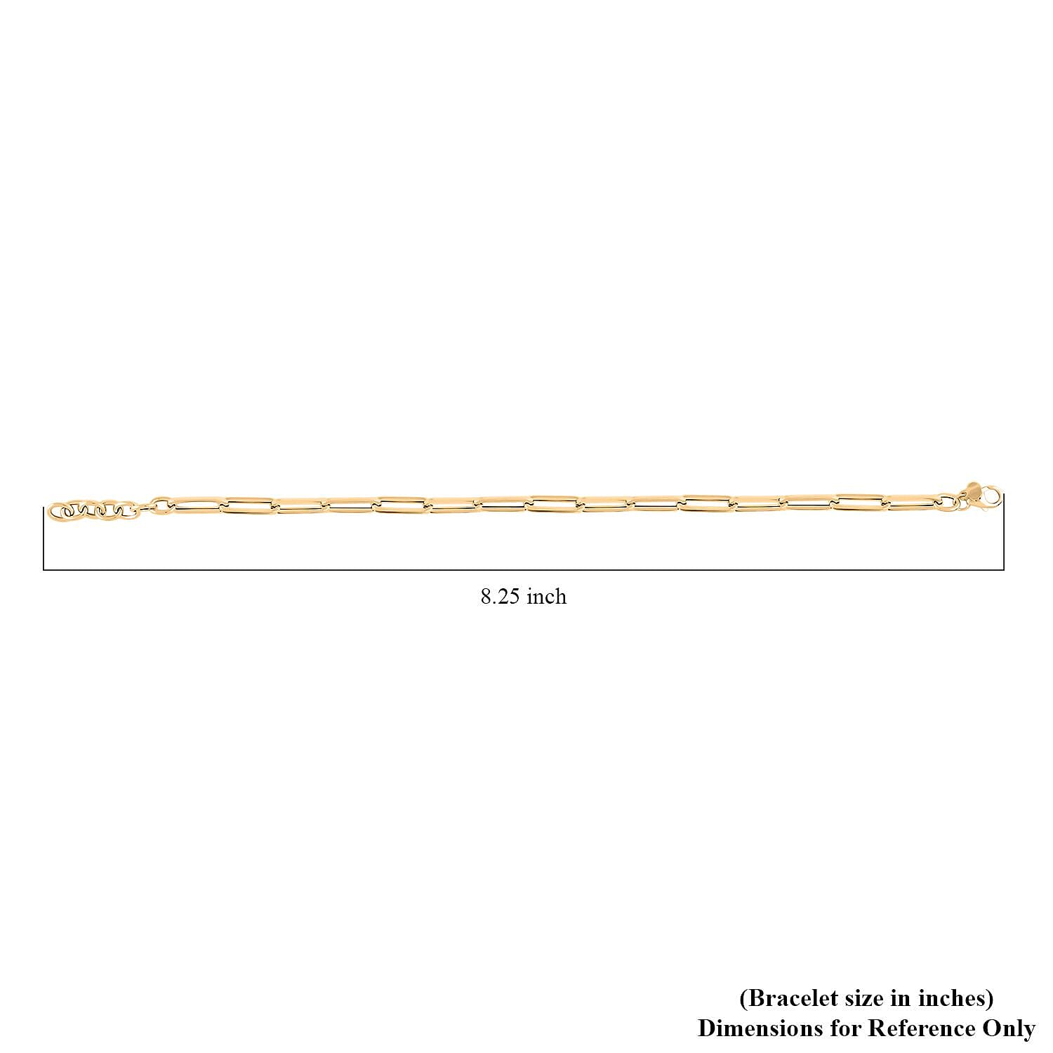 Italian 10K Yellow Gold Paperclip Bracelet (7-8In) 1.60 Grams