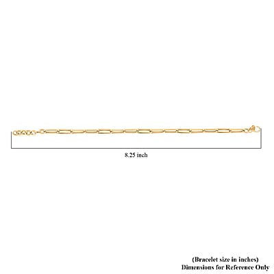 Italian 10K Yellow Gold Paperclip Bracelet (7-8In) 1.60 Grams