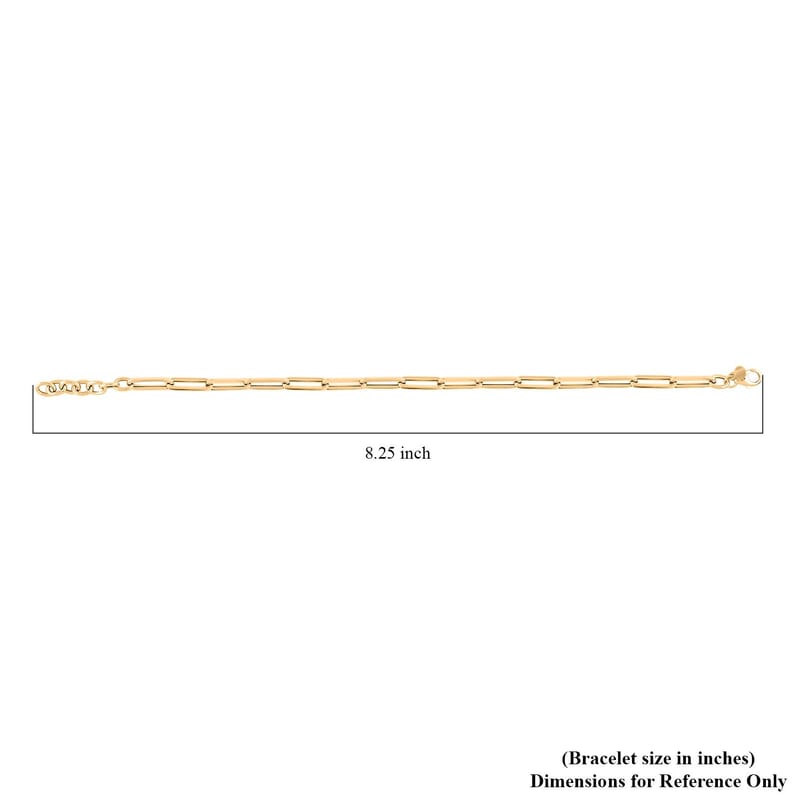 Italian 10K Yellow Gold Paperclip Bracelet (7-8In) 1.60 Grams