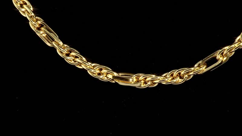 Italian 10K Yellow Gold Figaro Necklace 18-20 Inches 6.90 Grams