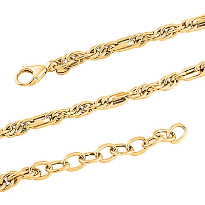Italian 10K Yellow Gold Figaro Necklace 18-20 Inches 6.90 Grams