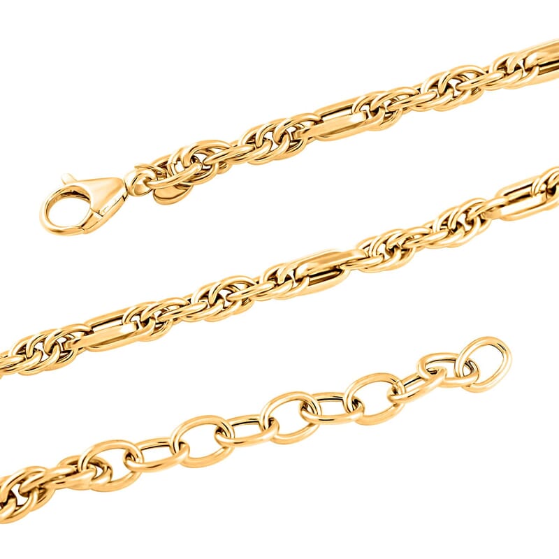 Italian 10K Yellow Gold Figaro Necklace 18-20 Inches 6.90 Grams