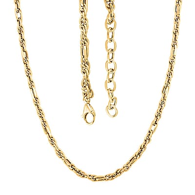 Italian 10K Yellow Gold Figaro Necklace 18-20 Inches 6.90 Grams