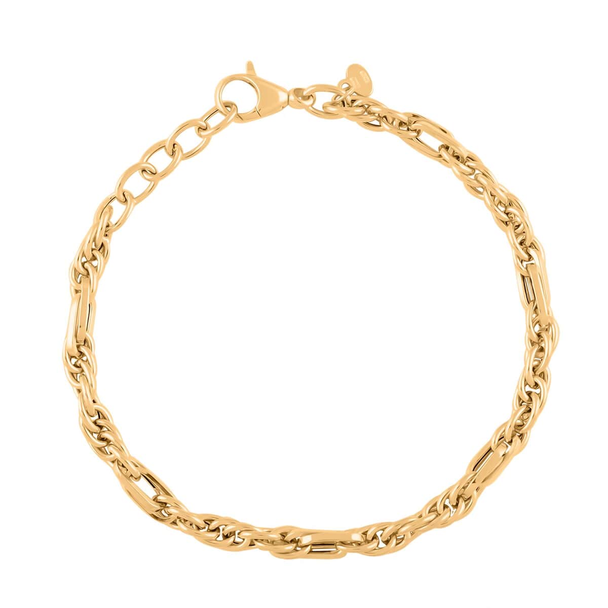 Italian 10K Yellow Gold Figaro Bracelet (7-8In) 3.50 Grams image number 0