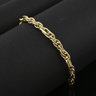 Italian 10K Yellow Gold Figaro Bracelet (7-8In) 3.50 Grams
