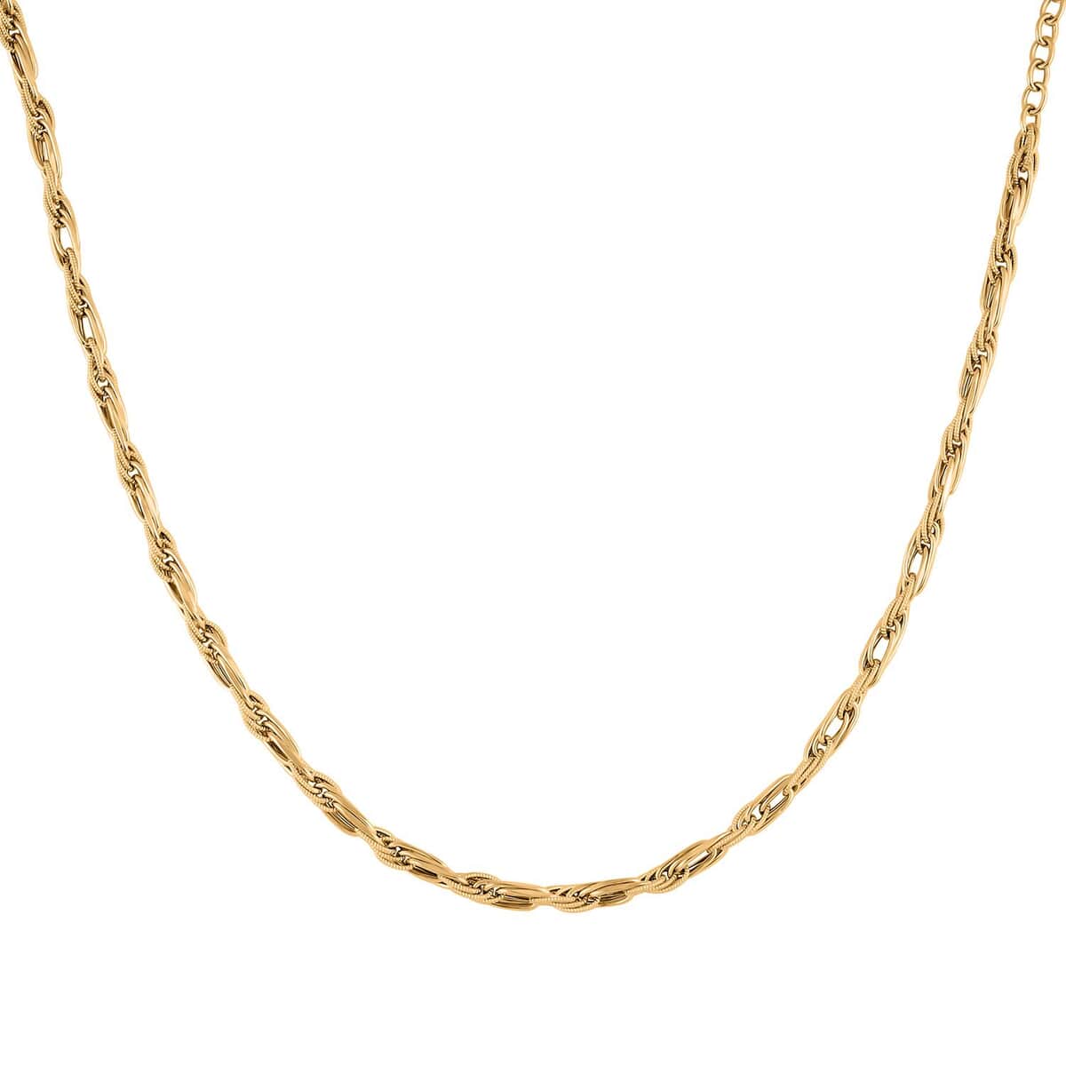 Italian 10K Yellow Gold Wave Torchon Necklace 18-20 Inches 11.05 Grams image number 0