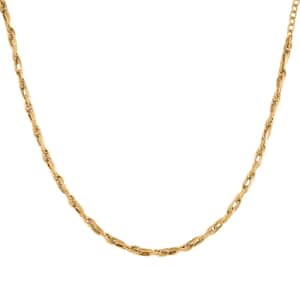 Italian 10K Yellow Gold Wave Torchon Necklace 18-20 Inches 11.05 Grams