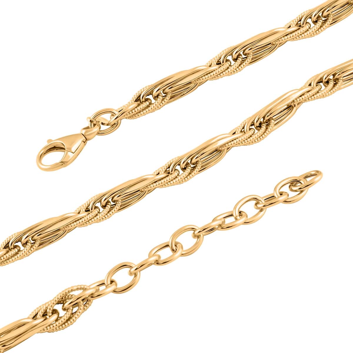 Italian 10K Yellow Gold Wave Torchon Necklace 18-20 Inches 11.05 Grams image number 2