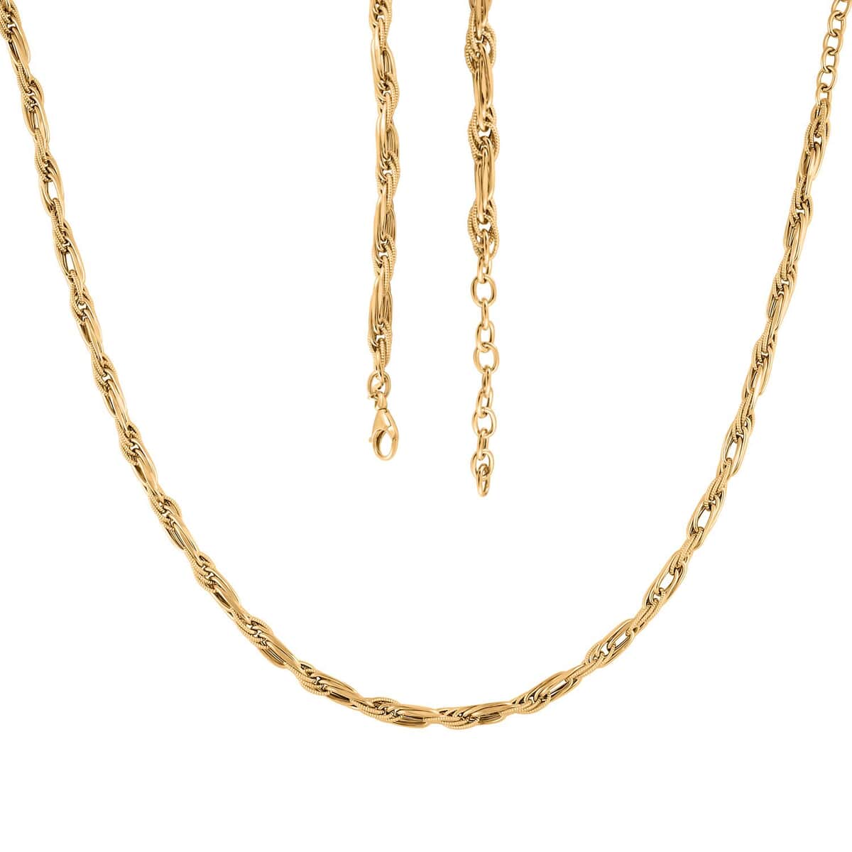 Italian 10K Yellow Gold Wave Torchon Necklace 18-20 Inches 11.05 Grams image number 3