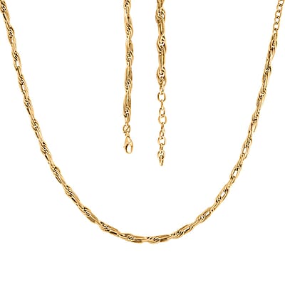 Italian 10K Yellow Gold Wave Torchon Necklace 18-20 Inches 11.05 Grams