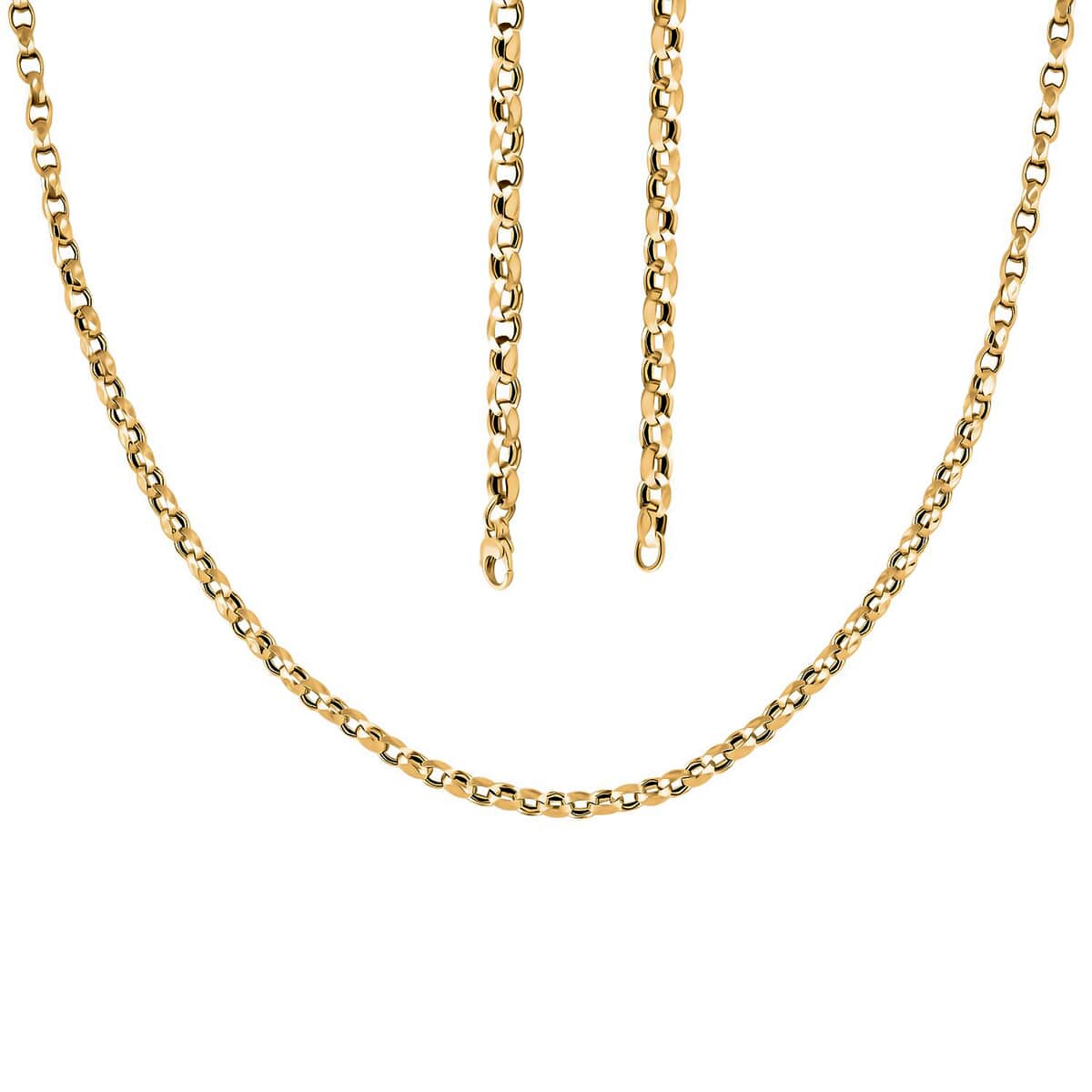 Italian 10K Yellow Gold Concave Mirror Oval Rolo Necklace 22 Inches 10.58 Grams image number 0