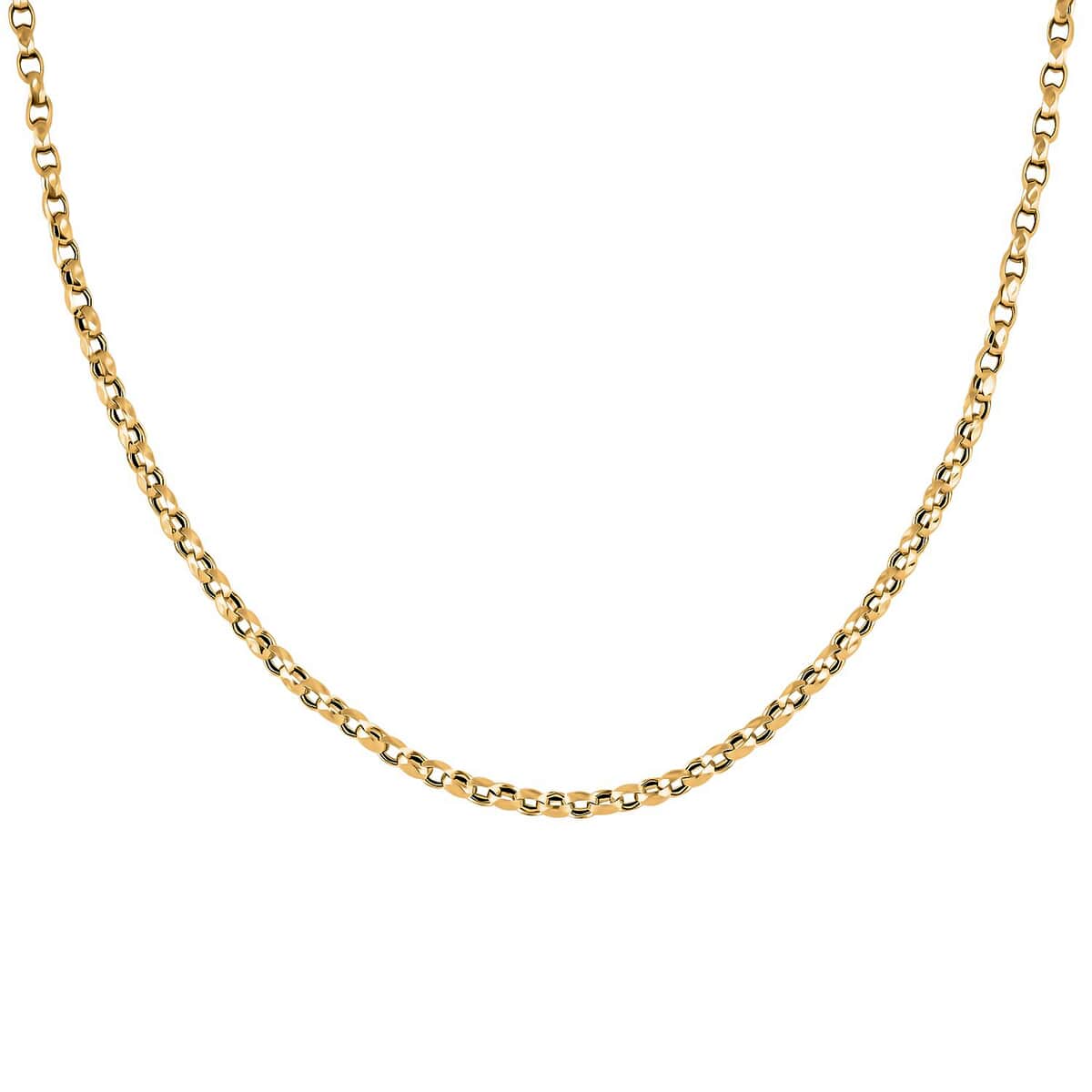 Italian 10K Yellow Gold Concave Mirror Oval Rolo Necklace 22 Inches 10.58 Grams image number 3