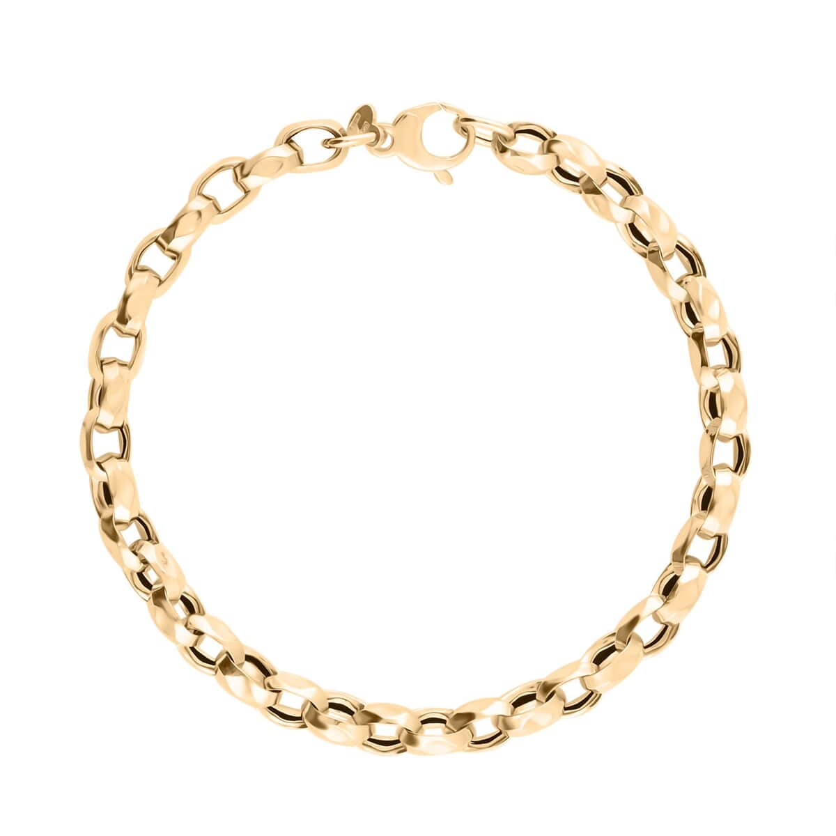 Italian Concave Mirror Oval Rolo Bracelet in 10K Yellow Gold (8.50 In) 4.50 Grams image number 0