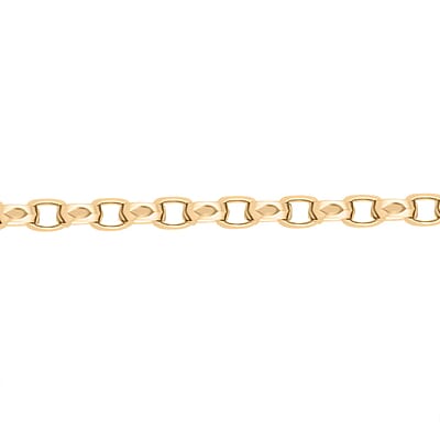 Italian Concave Mirror Oval Rolo Bracelet in 10K Yellow Gold (8.50 In) 4.50 Grams