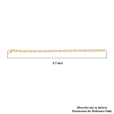 Italian Concave Mirror Oval Rolo Bracelet in 10K Yellow Gold (8.50 In) 4.50 Grams