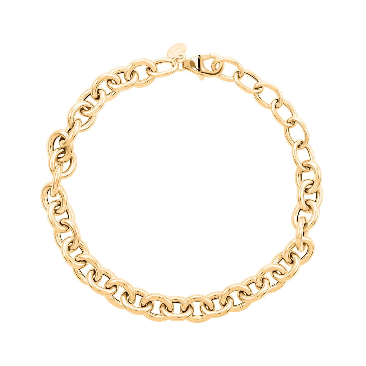 Italian Oval Rolo Bracelet in 10K Yellow Gold (7-8In) 4.20 Grams image number 0