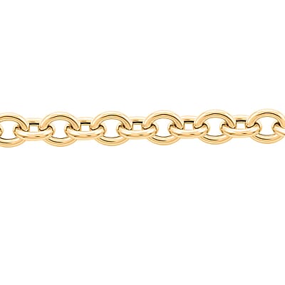 Italian Oval Rolo Bracelet in 10K Yellow Gold (7-8In) 4.20 Grams