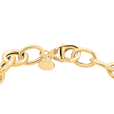 Italian Oval Rolo Bracelet in 10K Yellow Gold (7-8In) 4.20 Grams