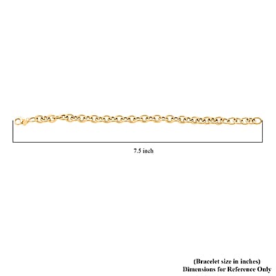 Italian Oval Rolo Bracelet in 10K Yellow Gold (7-8In) 4.20 Grams