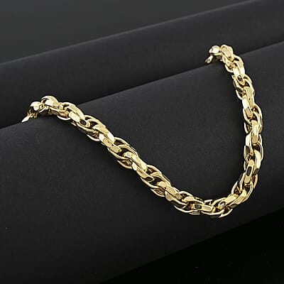 Italian 10K Yellow Gold Faceted Torchon Necklace 22 Inches 14 Grams