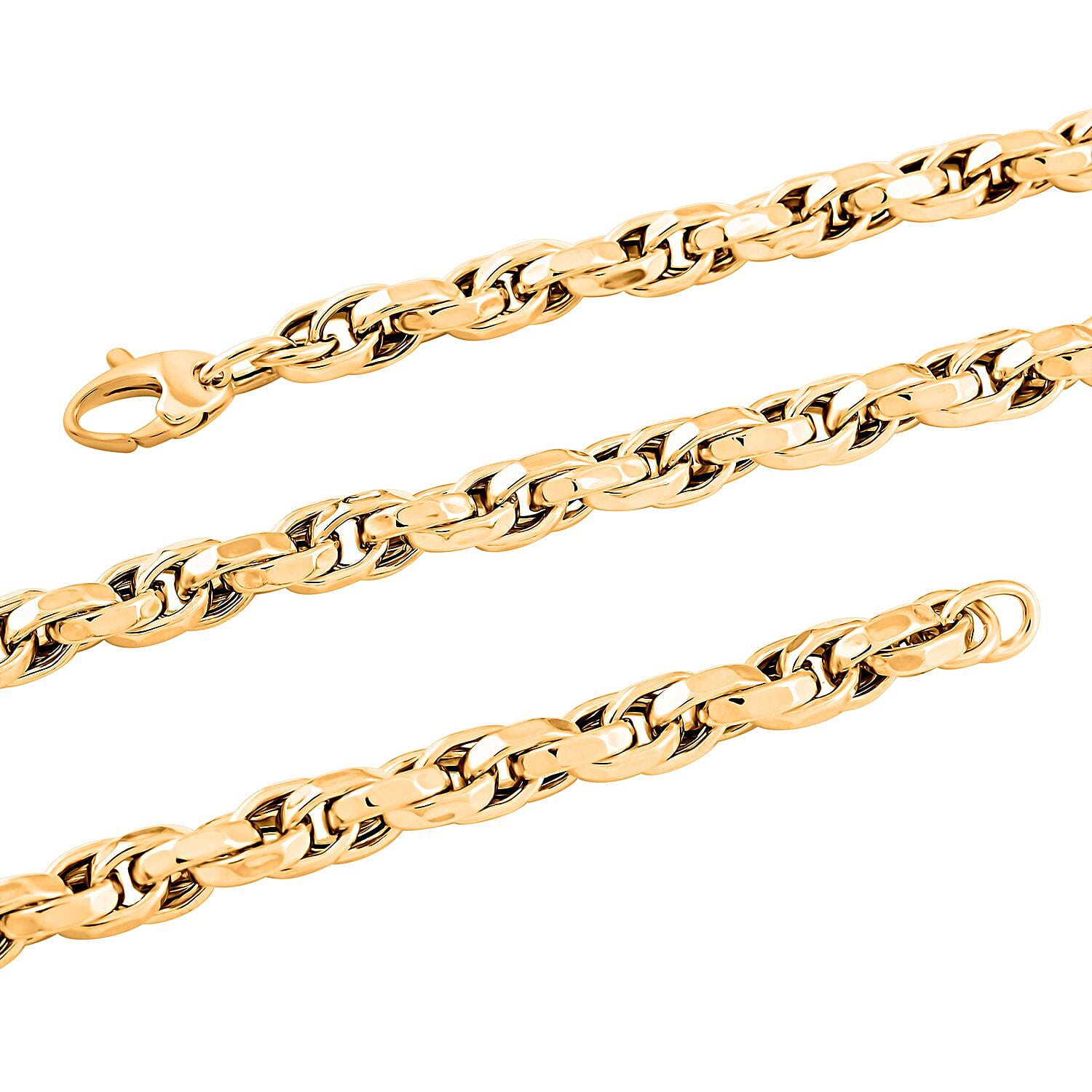 Italian 10K Yellow Gold Faceted Torchon Necklace 22 Inches 14 Grams