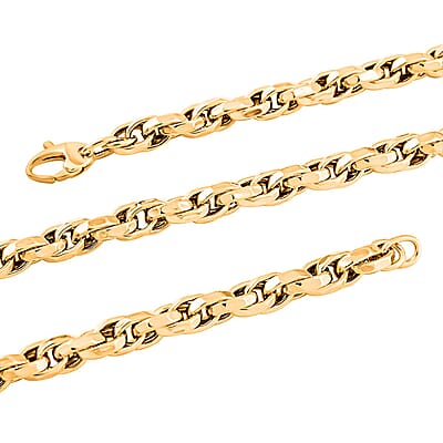 Italian 10K Yellow Gold Faceted Torchon Necklace 22 Inches 14 Grams