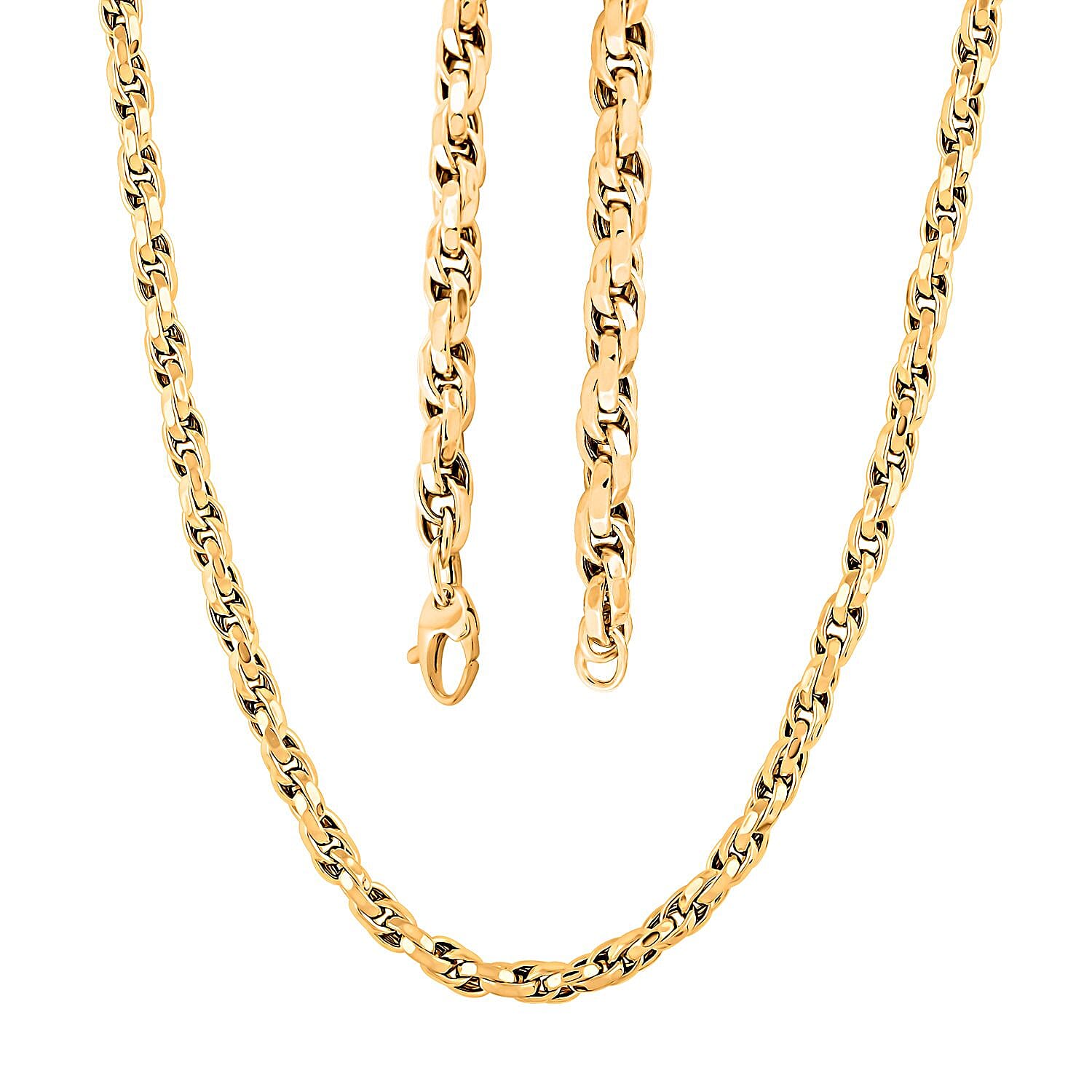 Italian 10K Yellow Gold Faceted Torchon Necklace 22 Inches 14 Grams