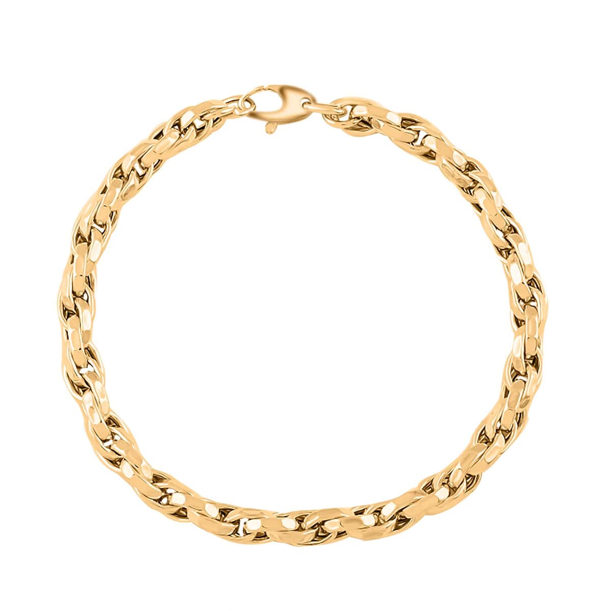 Italian 10K Yellow Gold Faceted Torchon Bracelet (8.50 In) 6 Grams image number 0