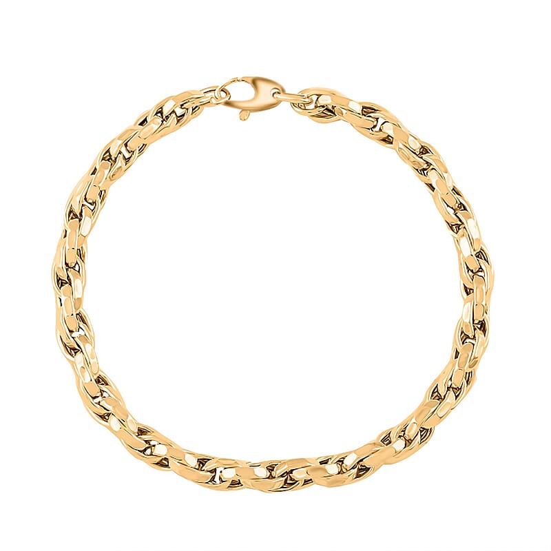 Italian 10K Yellow Gold Faceted Torchon Bracelet (8.50 In) 6 Grams