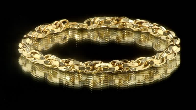 Italian 10K Yellow Gold Faceted Torchon Bracelet (8.50 In) 6 Grams