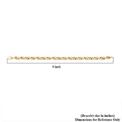 Italian 10K Yellow Gold Faceted Torchon Bracelet (8.50 In) 6 Grams