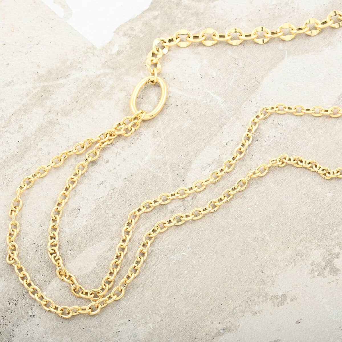 Italian Link Chain Necklace in 10K Yellow Gold 9.40 Grams 18-20 Inches image number 1