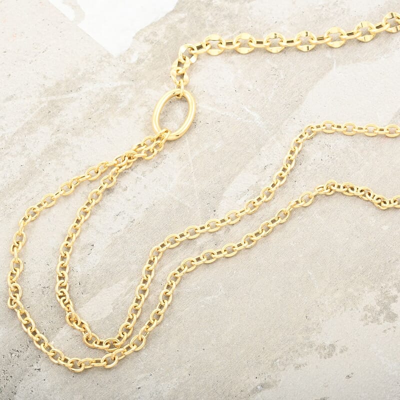 Italian Link Chain Necklace in 10K Yellow Gold 9.40 Grams 18-20 Inches