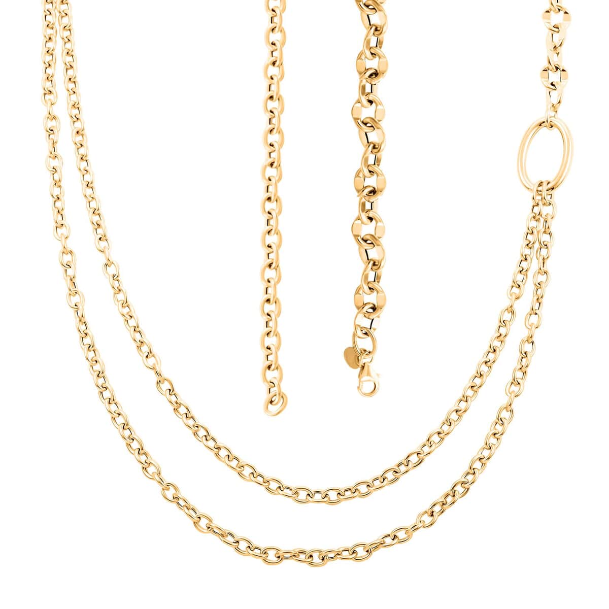 Italian Link Chain Necklace in 10K Yellow Gold 9.40 Grams 18-20 Inches image number 3