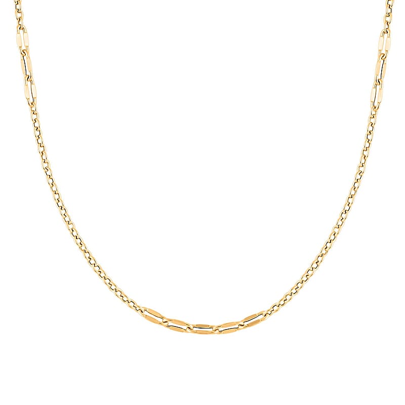 Italian Stations Long Length Luce Oro Necklace in 10K Yellow Gold 6.60 Grams 24 Inches
