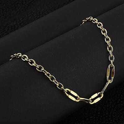 Italian Stations Long Length Luce Oro Necklace in 10K Yellow Gold 6.60 Grams 24 Inches