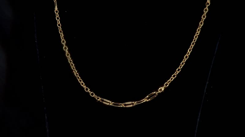 Italian Stations Long Length Luce Oro Necklace in 10K Yellow Gold 6.60 Grams 24 Inches