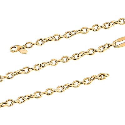 Italian Stations Long Length Luce Oro Necklace in 10K Yellow Gold 6.60 Grams 24 Inches